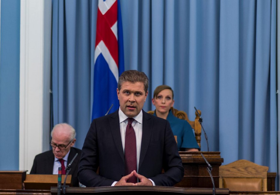 Prime Minister Bjarni Benediktsson speaks in Parliament in Reykjavik