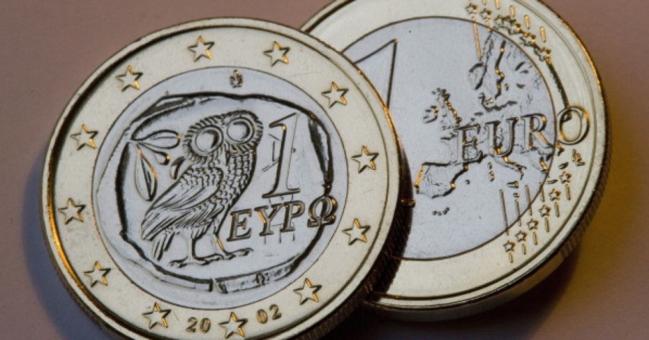 Greek 1 Euro Coin, Front And Back.