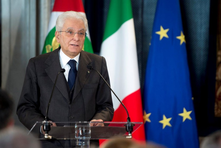 Italian President Mattarella speaks during a ceremony for the International Women's Day at the Quirinale Palace, in Rome