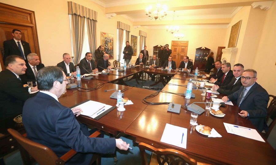 Κυπριακό: Ενημέωση Αναστασιάδη στους πολιτικούς  αρχηγούς