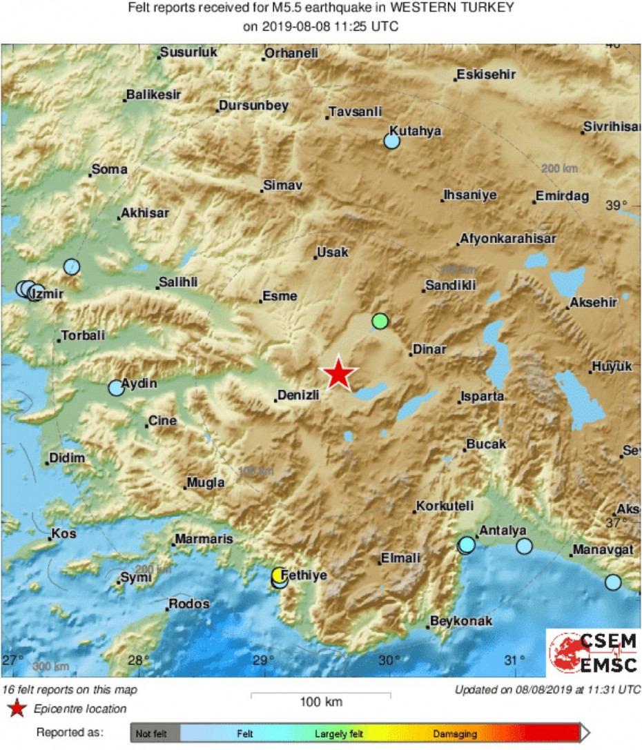Σεισμός 5,9 Ρίχτερ στη δυτική Τουρκία