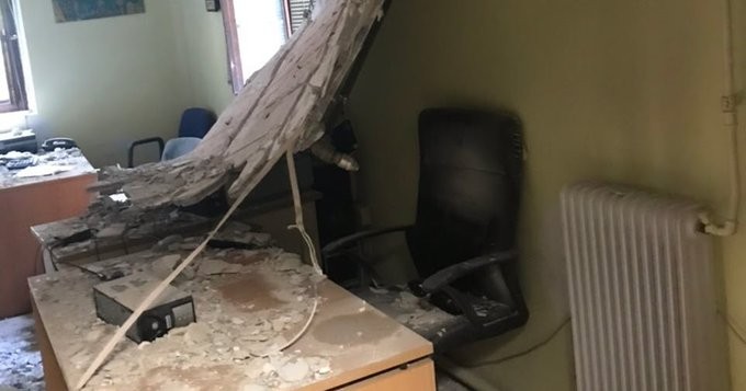 Θεσσαλονίκη: Κατέρρευσε οροφή γραφείου στο Ιπποκράτειο Νοσοκομείο