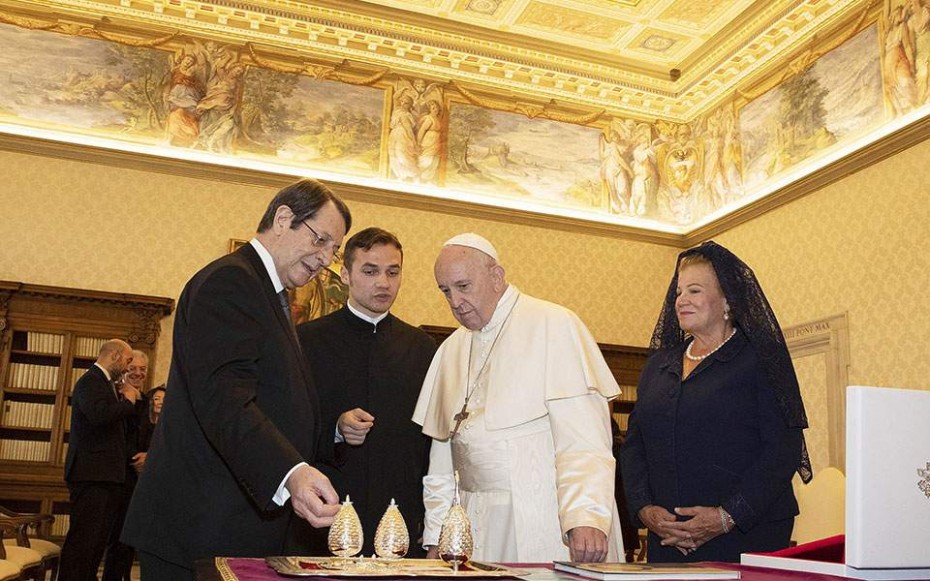 Επίσκεψη του πάπα Φραγκίσκου στην Κύπρο - Συνάντηση με Αναστασιάδη