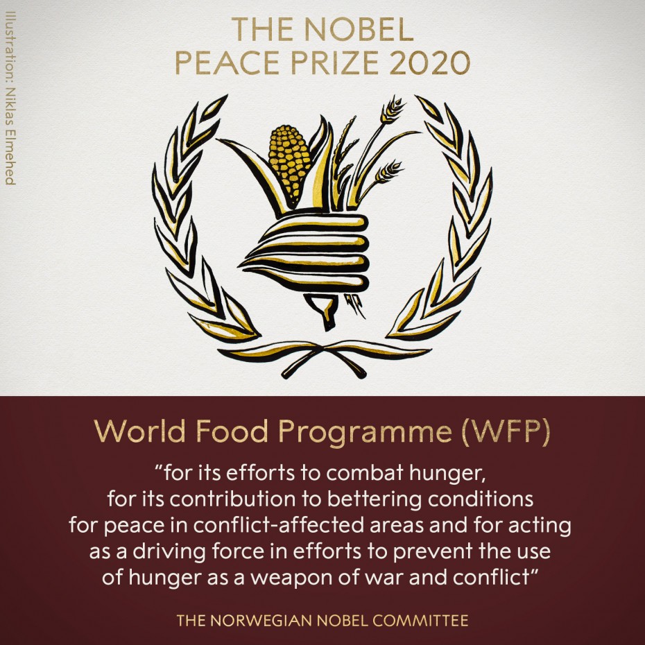 Το Νόμπελ Ειρήνης 2020 στο Παγκόσμιο Επισιτιστικό Πρόγραμμα του ΟΗΕ