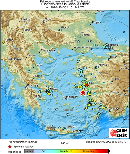 Στα 6,9 ο σεισμός στη Σάμο - Μεγάλες καταστροφές στην Τουρκία (βίντεο)