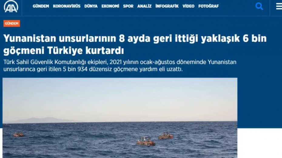 Anadolu: «Περίπου 6 χιλιάδες παράτυπους μετανάστες επαναπροώθησε στην Τουρκία η Ελλάδα το τελευταίο 8μηνο»